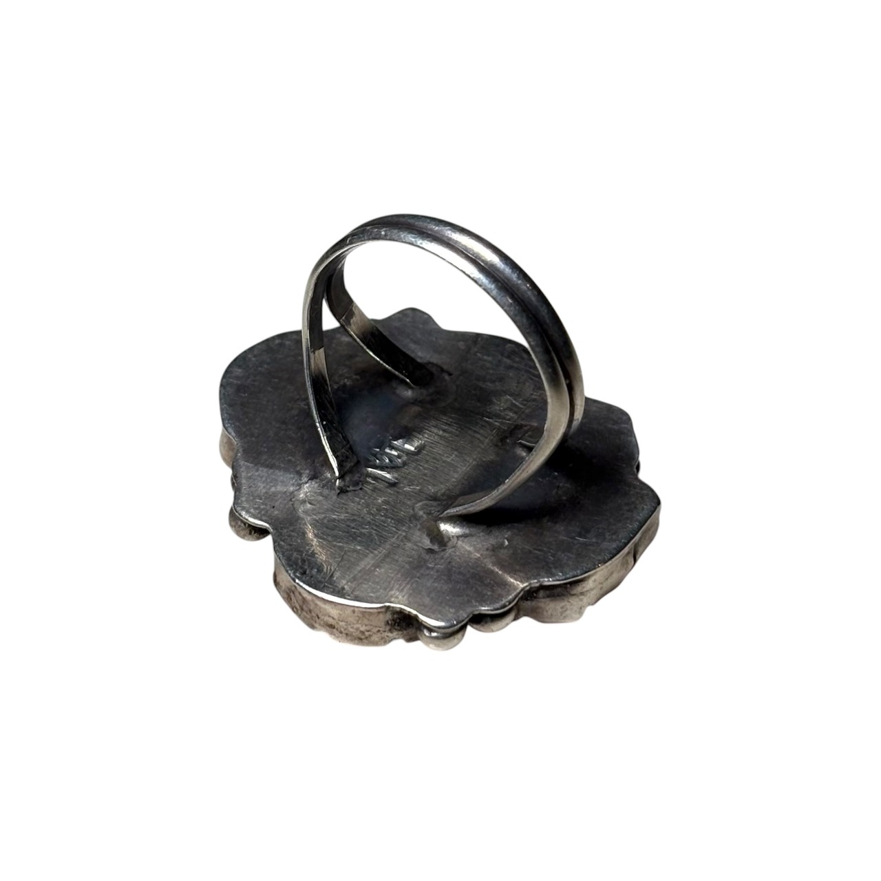 vintage Navajo silver high grade turquoise & coral ring