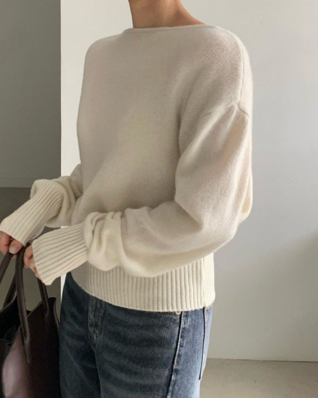 ウールリブニットプルオーバー