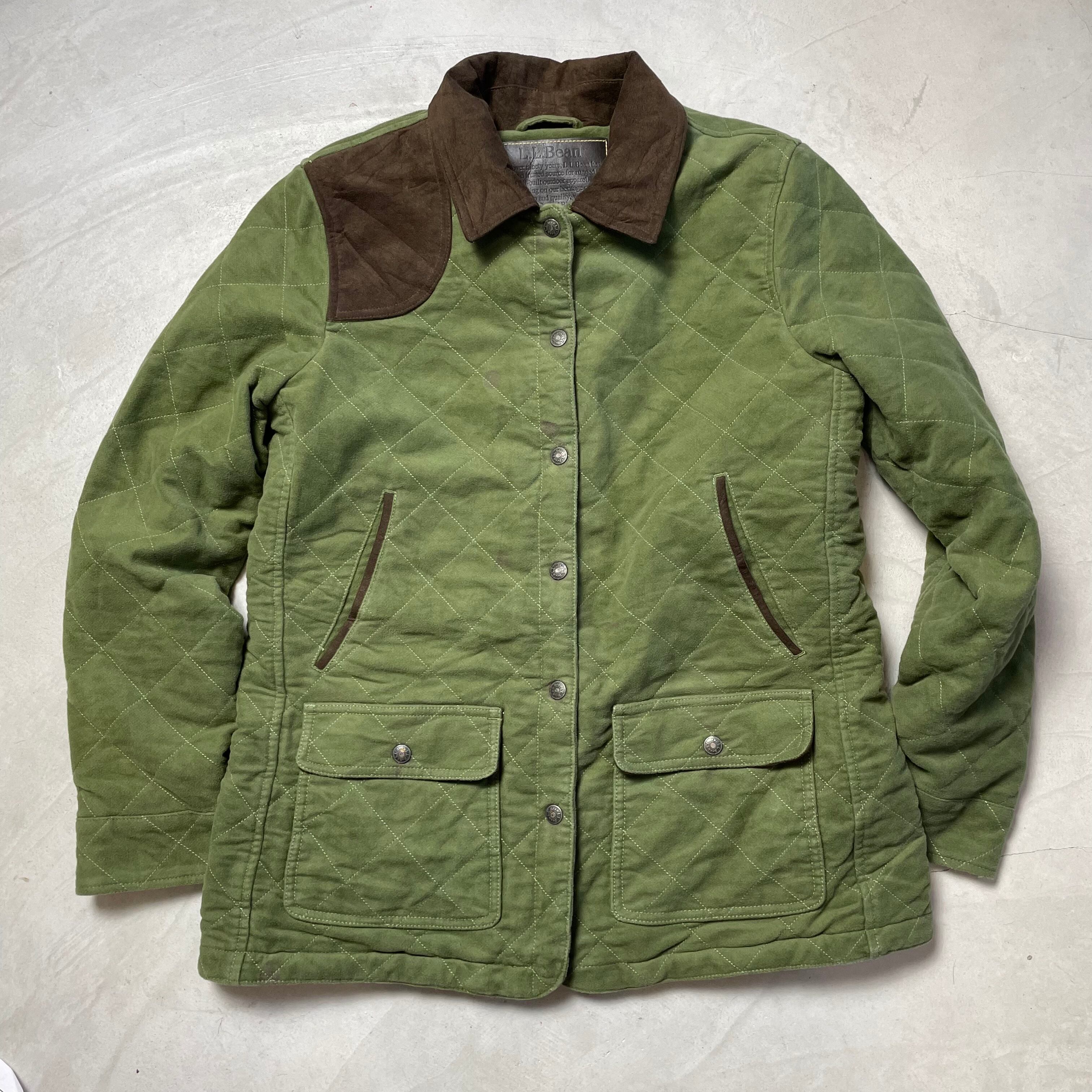 L.L.Bean エルエルビーン ゴアテックス ハンティングジャケット カバーオール コーデュロイ襟 グリーン 緑 レディースS メンズM相当 古着【ブルゾン】