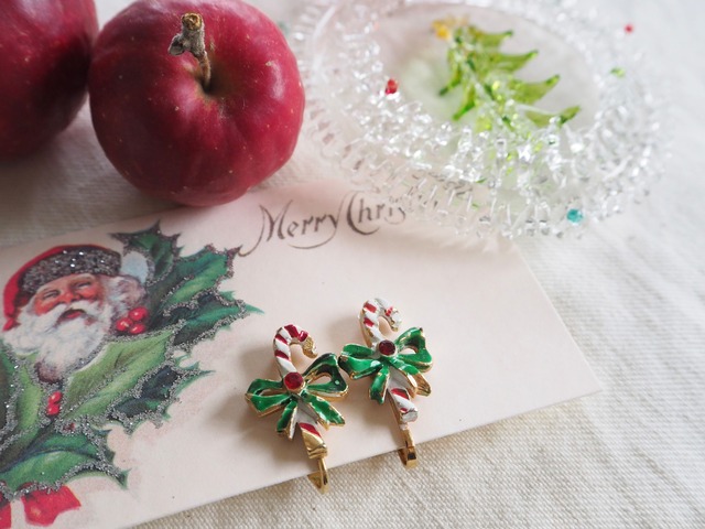 AMERICA 1980's Vintage Christmas earring:candy