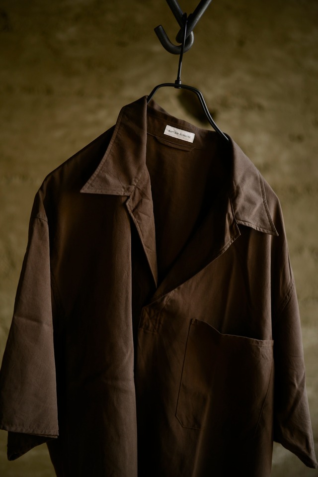 kaptainsunshine / Silk Pullover SS Shirt (espresso)