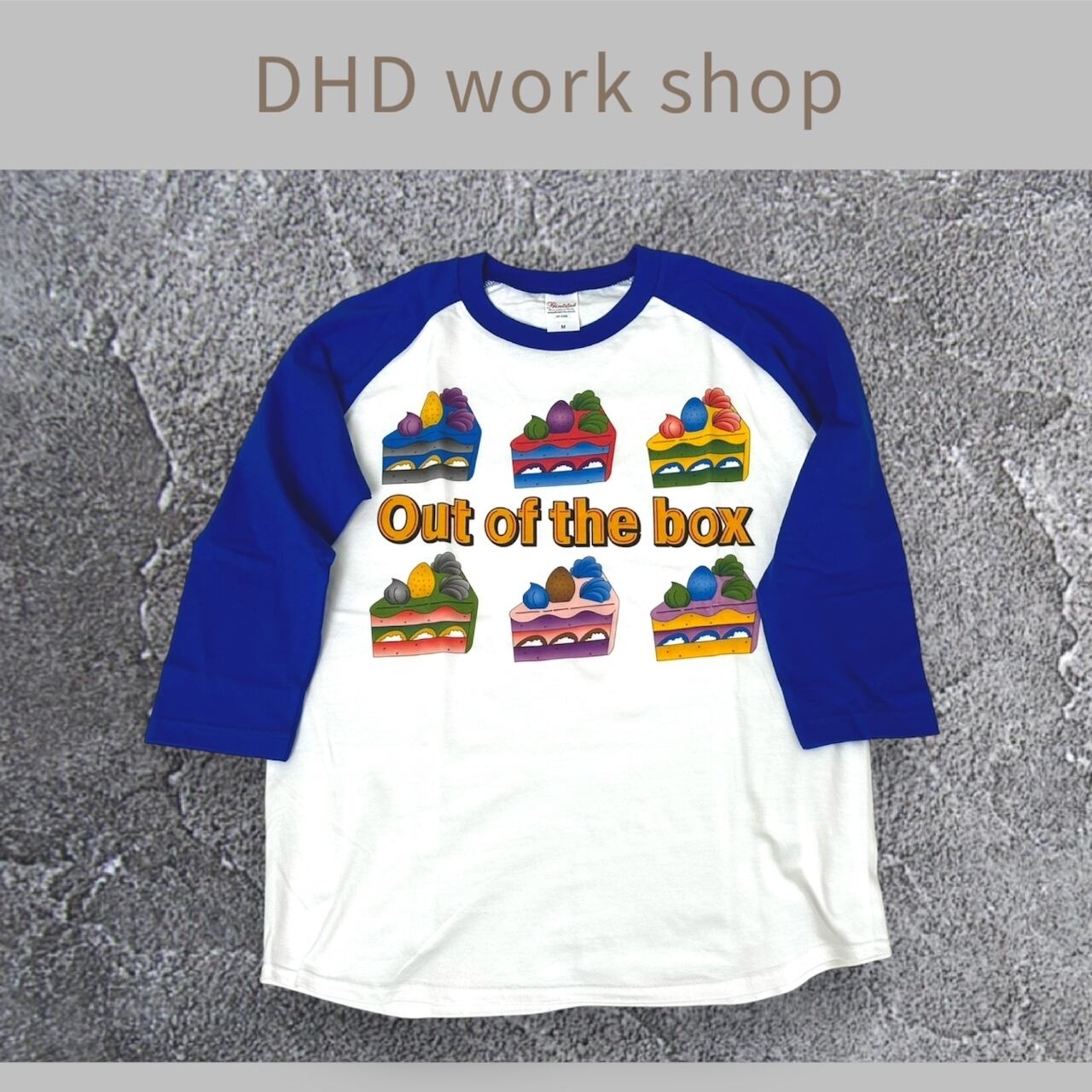 DHD(C)001【ラグランスリーブ（ロイヤルブルー）　ショートケーキ】