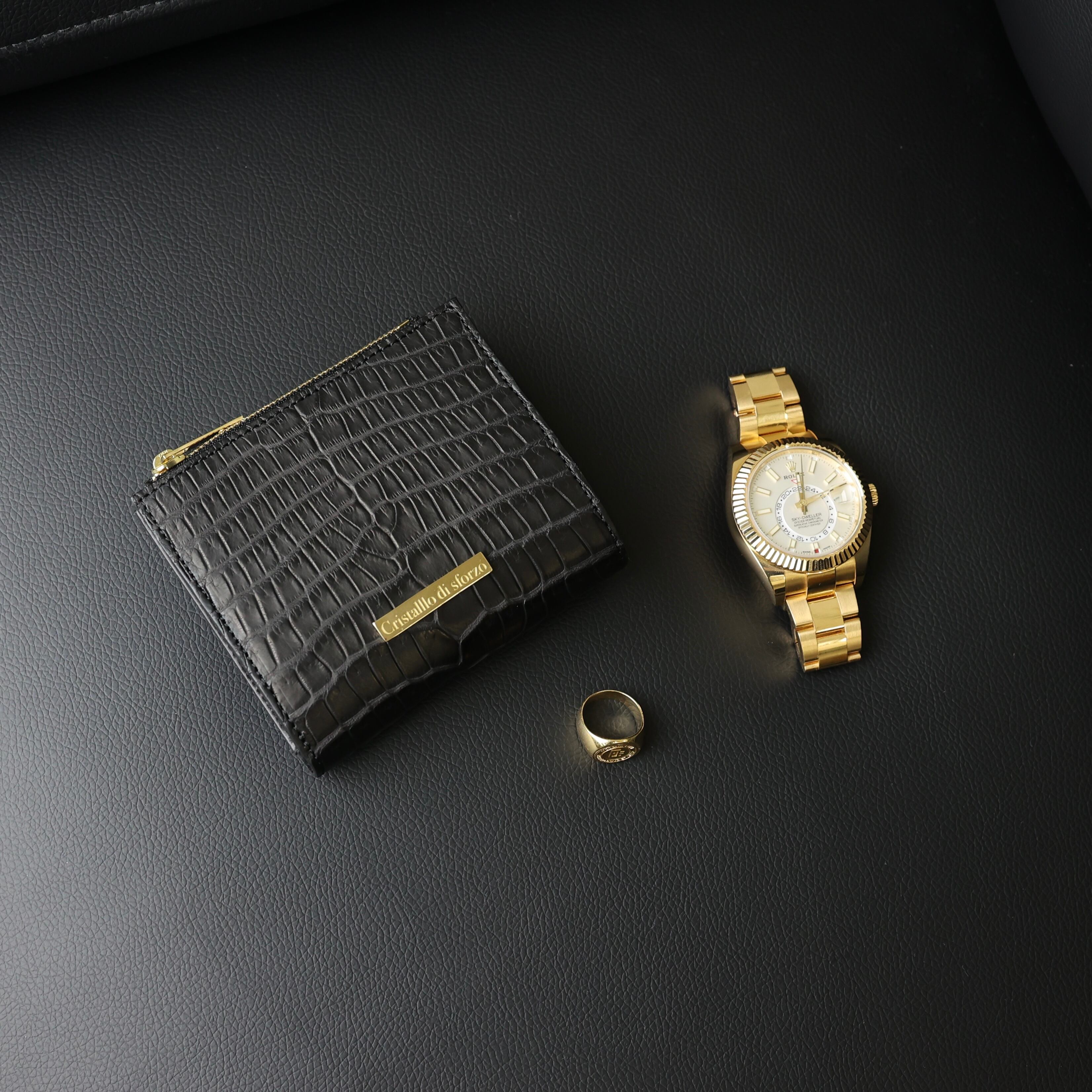 Crocodile Porosus Compact Wallet/K18【最高級ポロサス