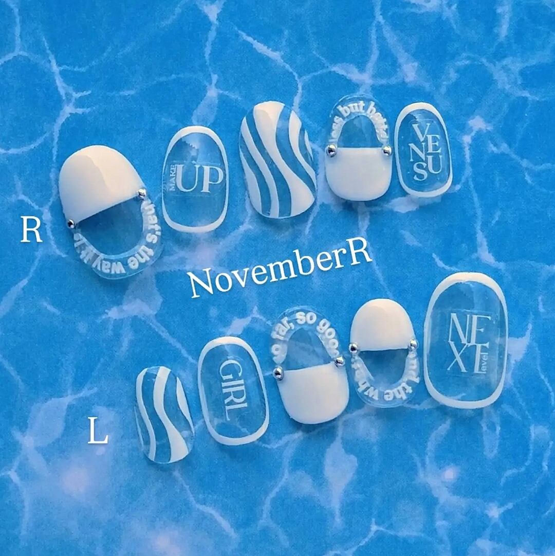 LA894☆ホワイト夏ネイルチップ | NovemberR 〰️ネイルチップ販売〰️
