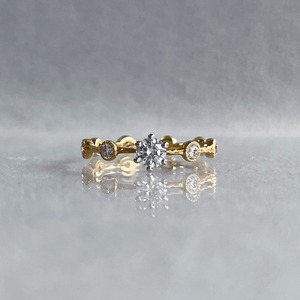 3EX H&C Diamond with Millegrain Diamonds Ring / K18YG& Pt900
