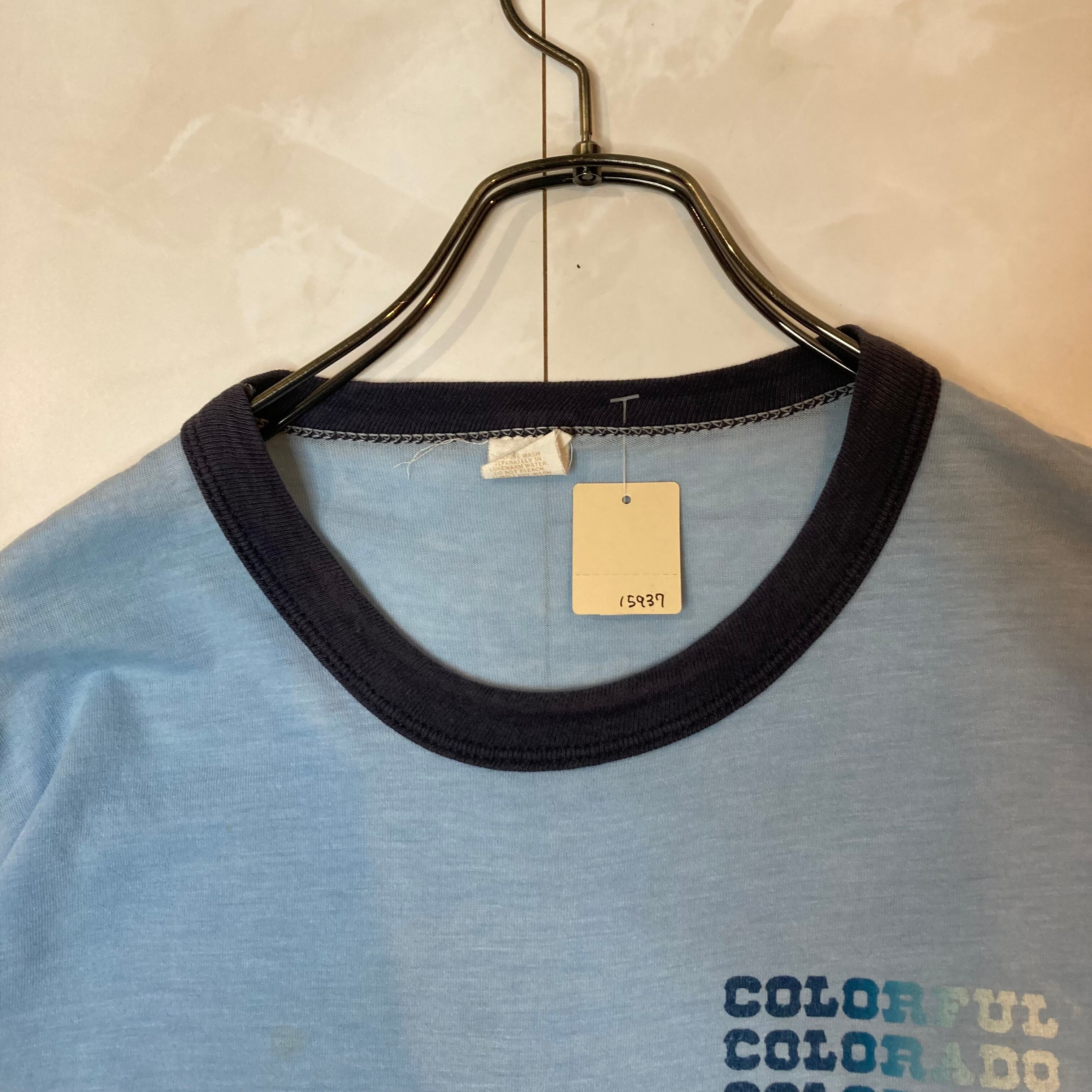 SPRING FOOT 半袖リンガーTシャツ L プリント | 古着屋OLDGREEN