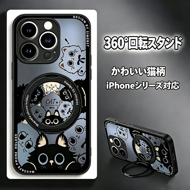 【GEYINGシリーズ】★携帯ケース★ アイホンケース 猫柄 猫 iPhone17 iPhone16 iPhone15 iPhone14 iPhone13 12/11