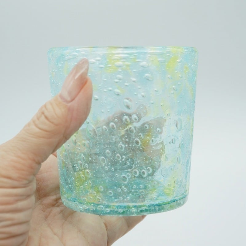 泡花 ロックグラス【琉球ガラス工房雫】 | 沖縄の工芸品 うぃーりきさん