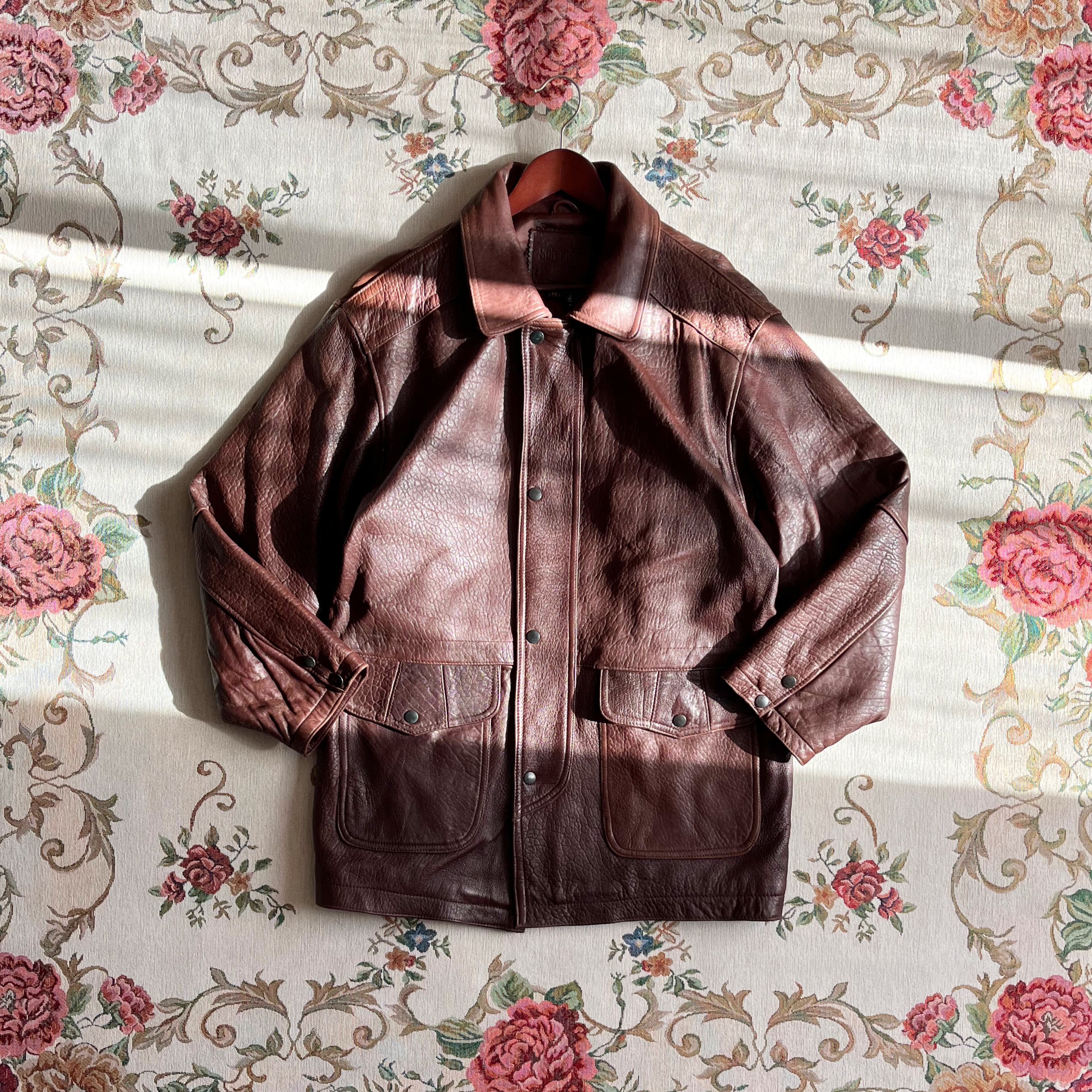 vintage lamb brown leather jacket