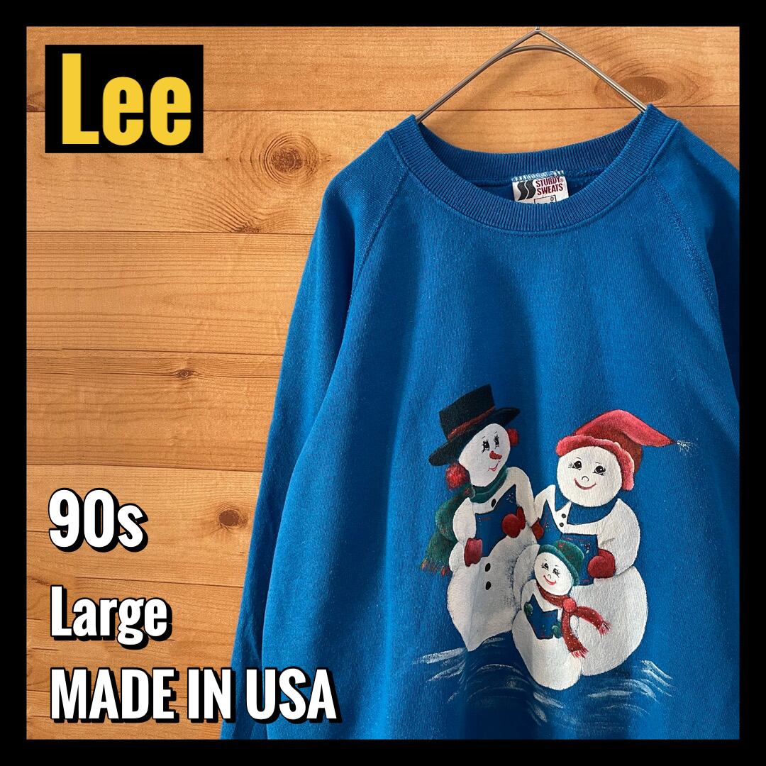 【Lee】90s USA製 プリント 雪だるま オールドスウェット トレーナー レディースL us古着 | 古着屋手ぶらがbest powered  by BASE