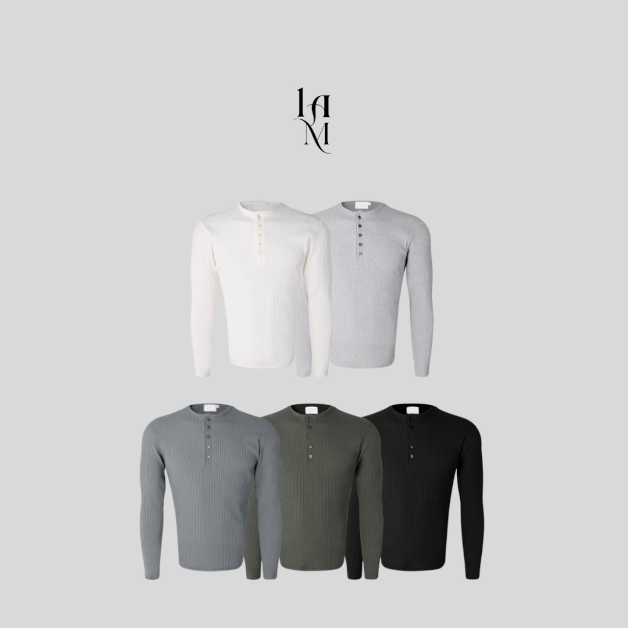 【MuscleFit】Ribbed Raglan Henley Neck Long Tee (5color) - 2