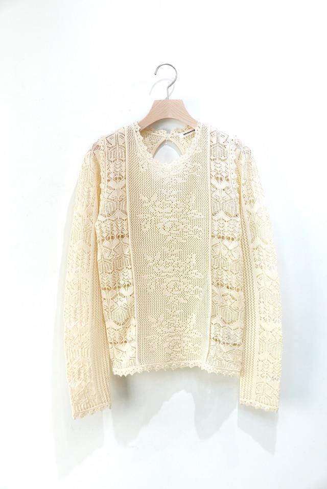 OPEN SESAME CLUB / openwork tops / IVORY