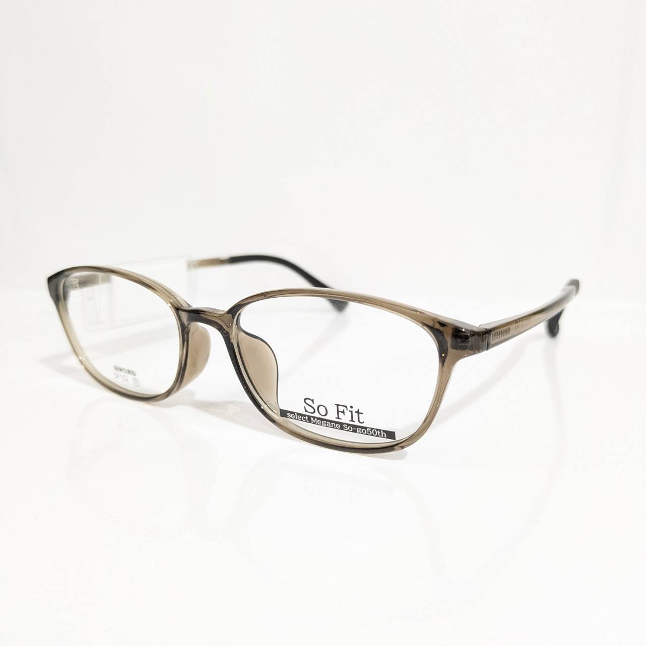 【SoFit】スクエアセルフレーム クリアブラウン