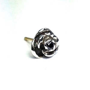 ROSE STUD with BLACK DIAMOND / ローズピアス・ブラックダイヤモンド