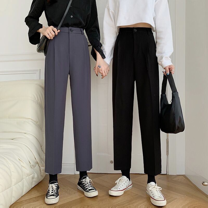 オータムハイウェストカジュアルパンツ 薄手ルーズスリム 秋物 1号婦人26501833270