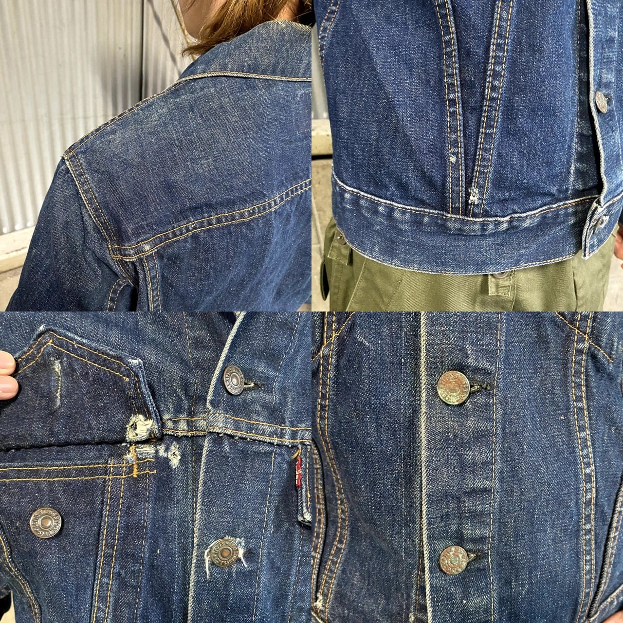 60年代 Levi's リーバイス 濃紺 BIG E 557 70505 0217 移行期 3rd-4th デニムジャケット サイズ40 メンズM相当  古着 60s ヴィンテージ ビンテージ ビッグE トラッカージャケット【デニムジャケット】【VTG】 | cave 古着屋【公式】古着通販サイト