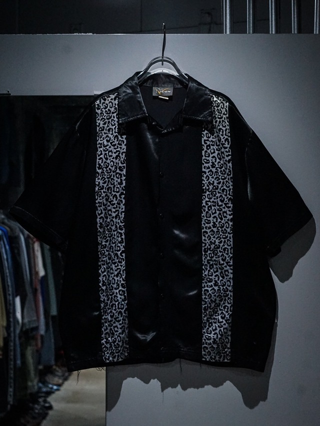 【add (C) vintage】Monotone Leopard Swiching Vintage Loose S/S Shirt