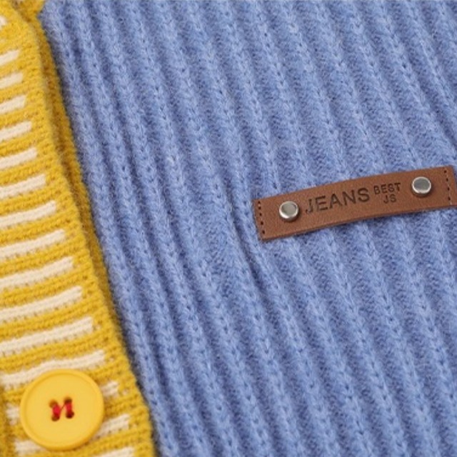 two-tone striped knit cardigan　バイカラーストライプニットカーディガン　J1593