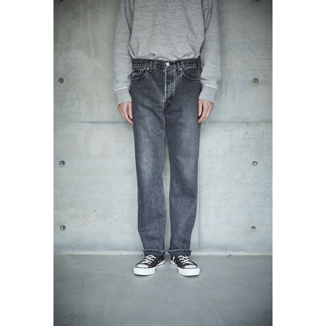 orSlow / 105 90's 5POCKET Black Denim Stone Wash - 90's 5ポケット