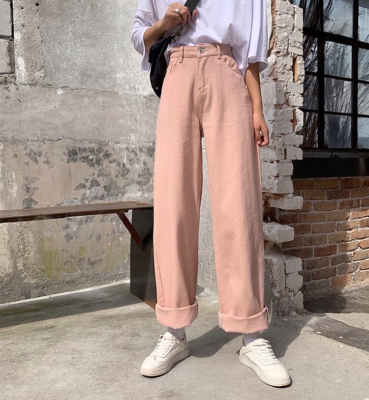 パンツ レディース デニムパンツ ロング丈 細身 ストレート ハイウエスト 大人可愛い きれいめ シンプル カジュアル 大人 上品 お洒落 レトロ 大人女子 こなれ感 ラフ キュート ガーリー クール 送料無料 存在感 抜け感 ストリート系 春 夏 秋 冬 10代 20代 30代 40代 オフィス ビジネス OL デート お出かけ 女子会 休日 パーティー イベント 旅行 韓国 韓国系 ファッション スタイル 楽ちん モテ 体型カバー 美脚 脚長 トレンド 流行 無地 SM L ホワイト ブラック ピンク