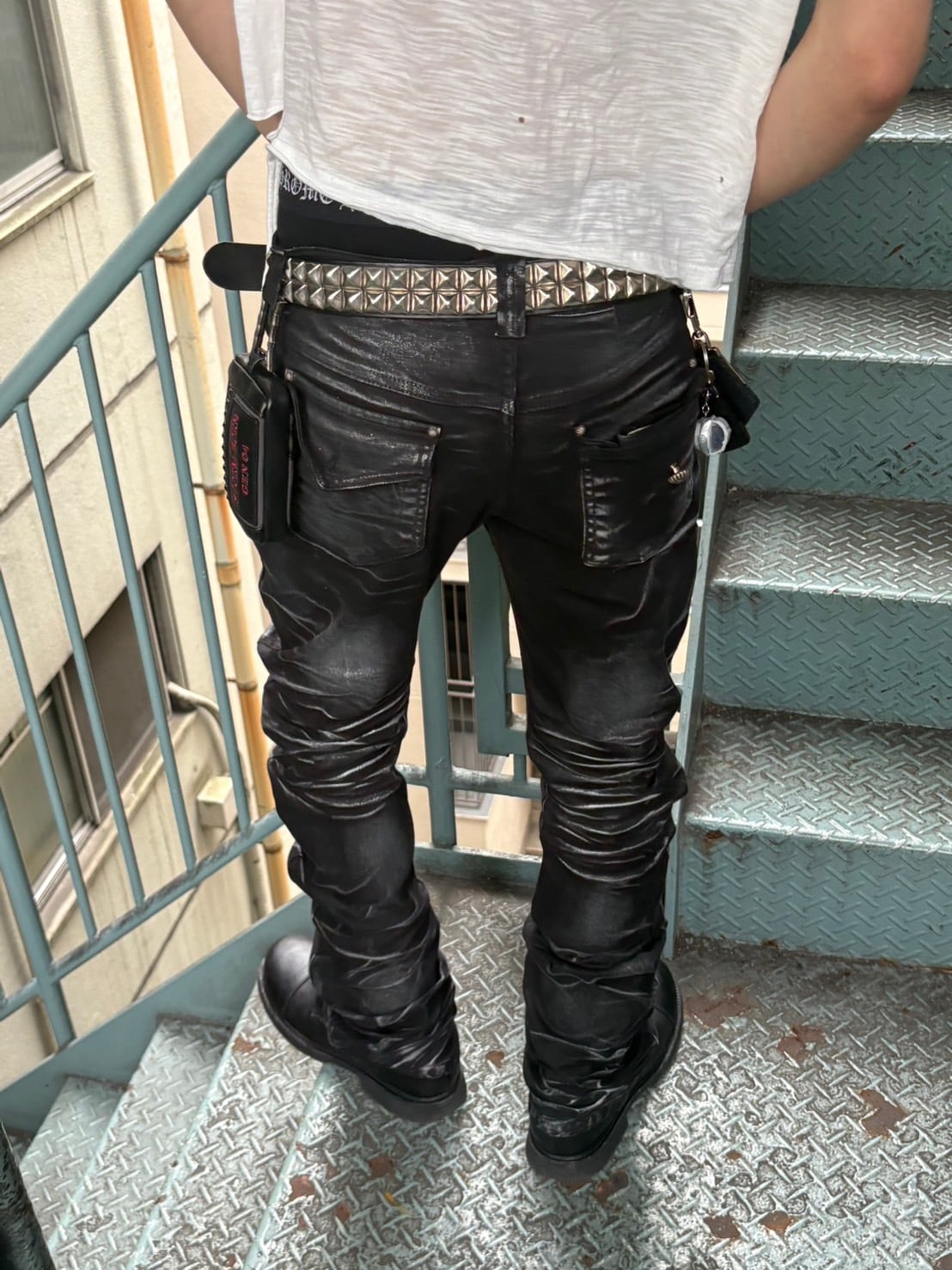 即納】RADIANT / LECYTO shadow washed curved denim pants | 韓国