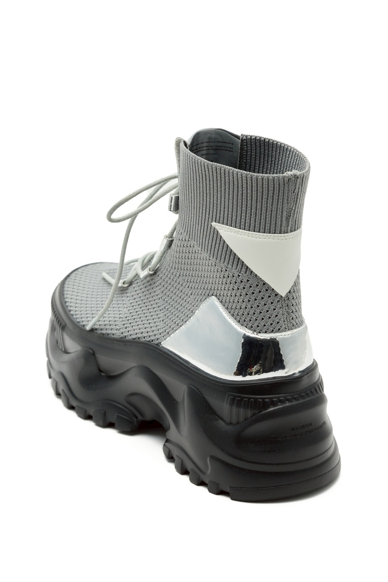 メゾンマヴェリックプレゼンツ　Mesh-knit High-Top Chunky Boots