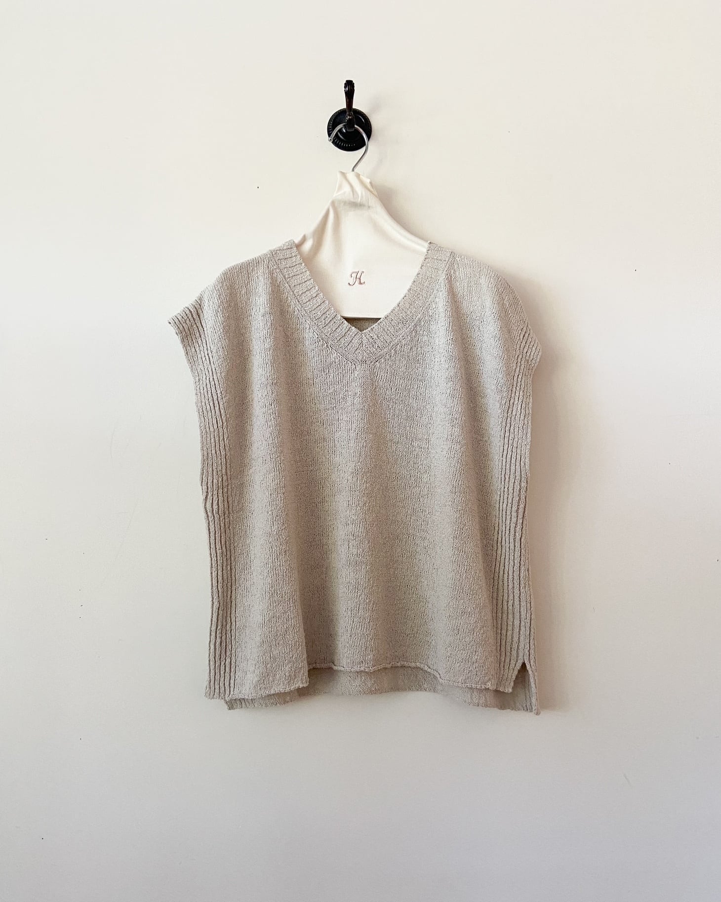 evam eva コットンリネンベスト cotton linen vest