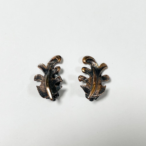 Vintage Copper Leaf Earrings