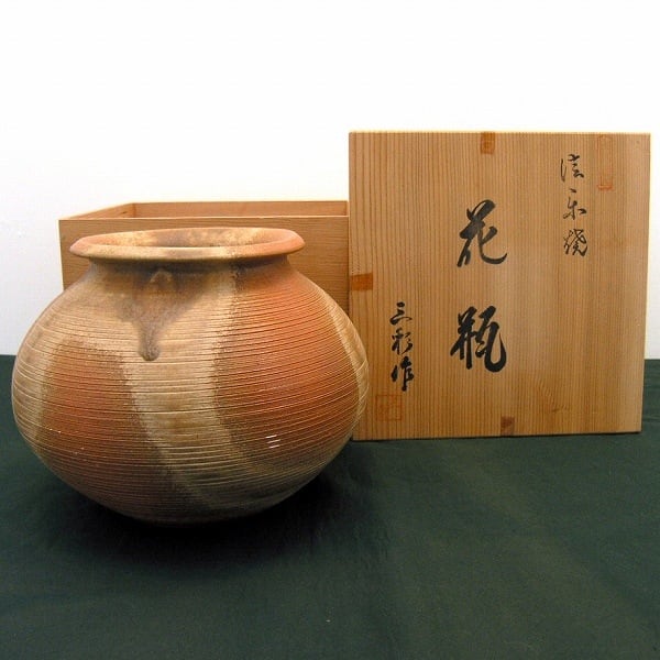信楽焼・三彩・花瓶・No.160620-01・梱包サイズ60 | リサイクル