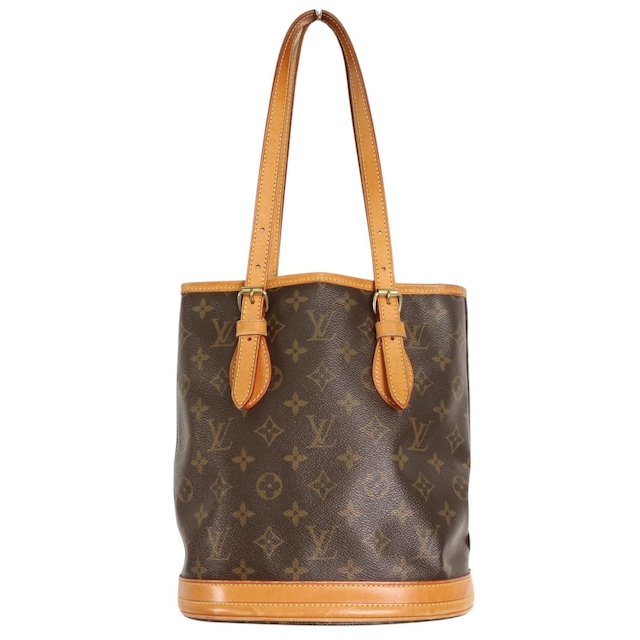 【最終処分SALE】LOUIS VUITTON ルイヴィトン モノグラム M42238 プチ・バケット PVC ハンドバッグ ブラウン A-7446