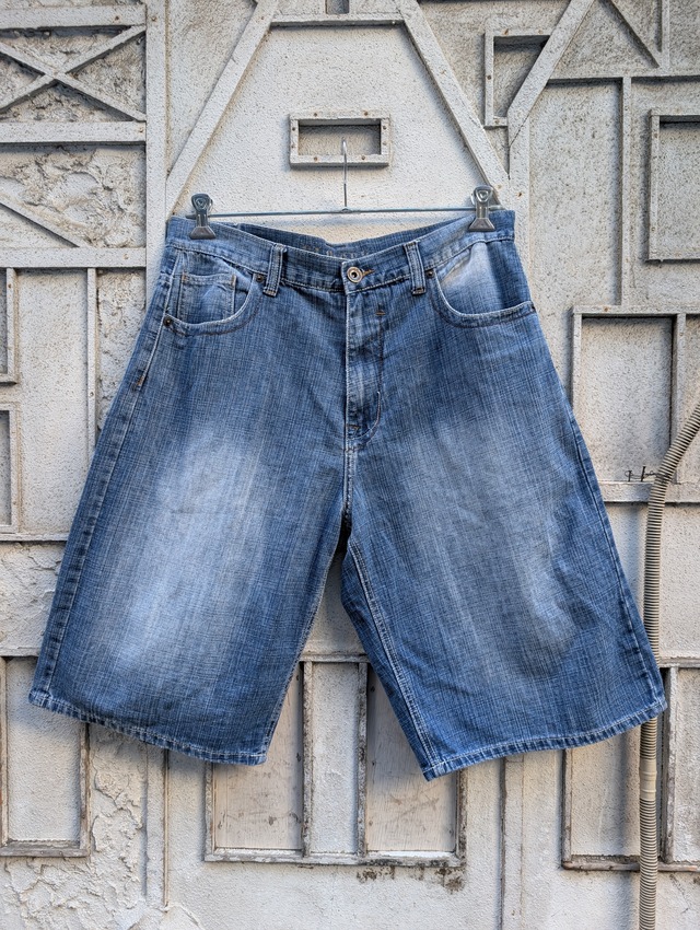 "P.J MARK" fade denim shorts