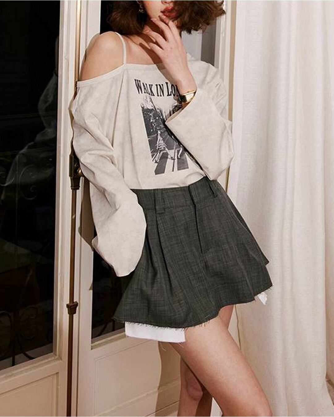 プリントワンショルダートップス S25071