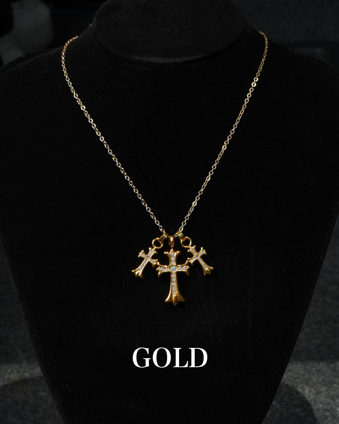 Premium Triple Cross Necklace【BLJ-26001】 | BELINDA OFFICIAL