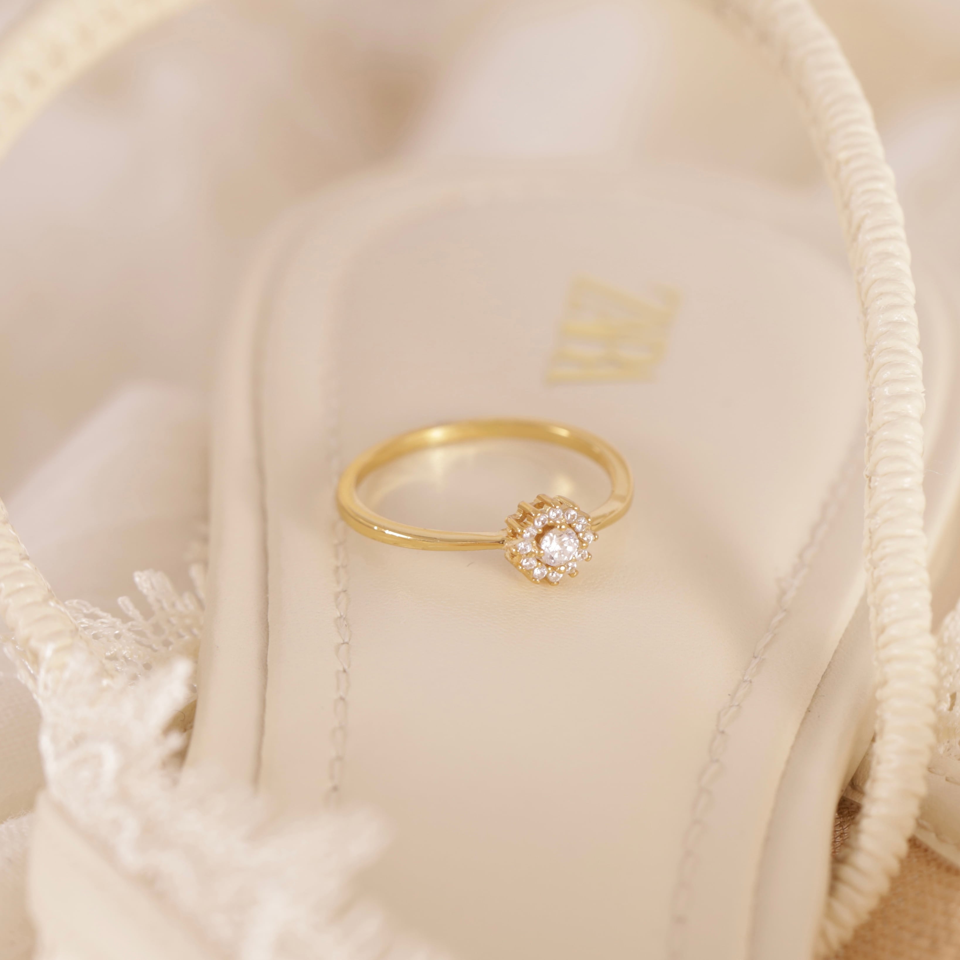 S925 zirconia fleur ring #r19*