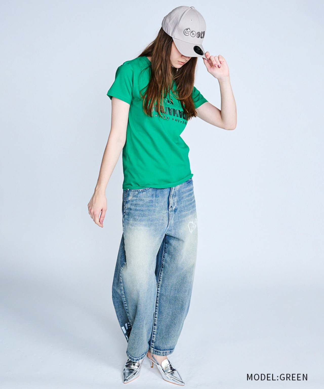 DoggyエンブロイダリーコンパクトTシャツ (GREEN)　CQ-46044