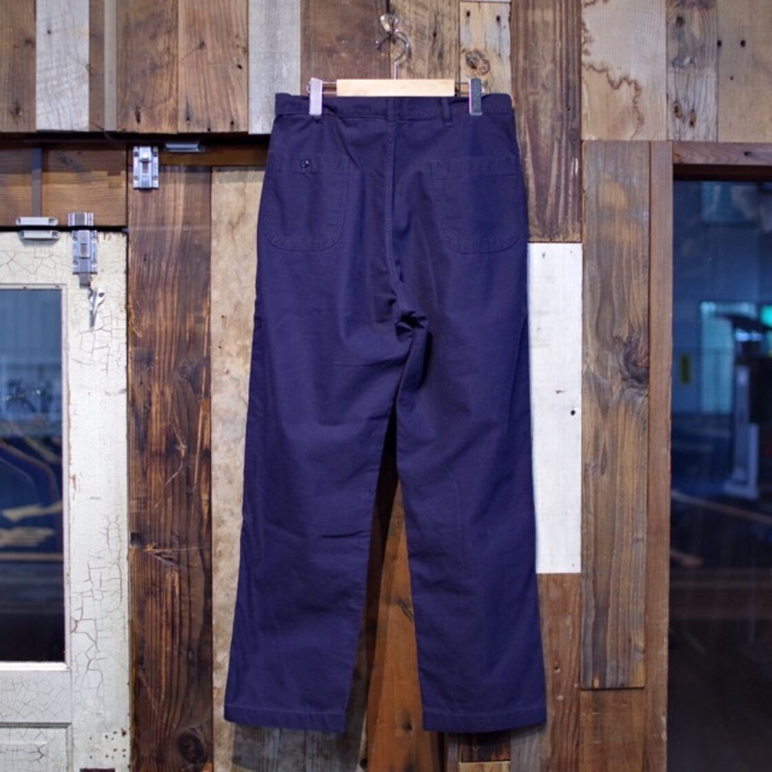 1970s US NAVY Dark Blue Utility Trousers / ストレート レッグ 