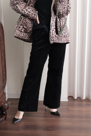 lightly brushed flare pants black