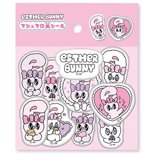【ロット販売】【12入】エスターバニーマシュマロ風シール(8818934)