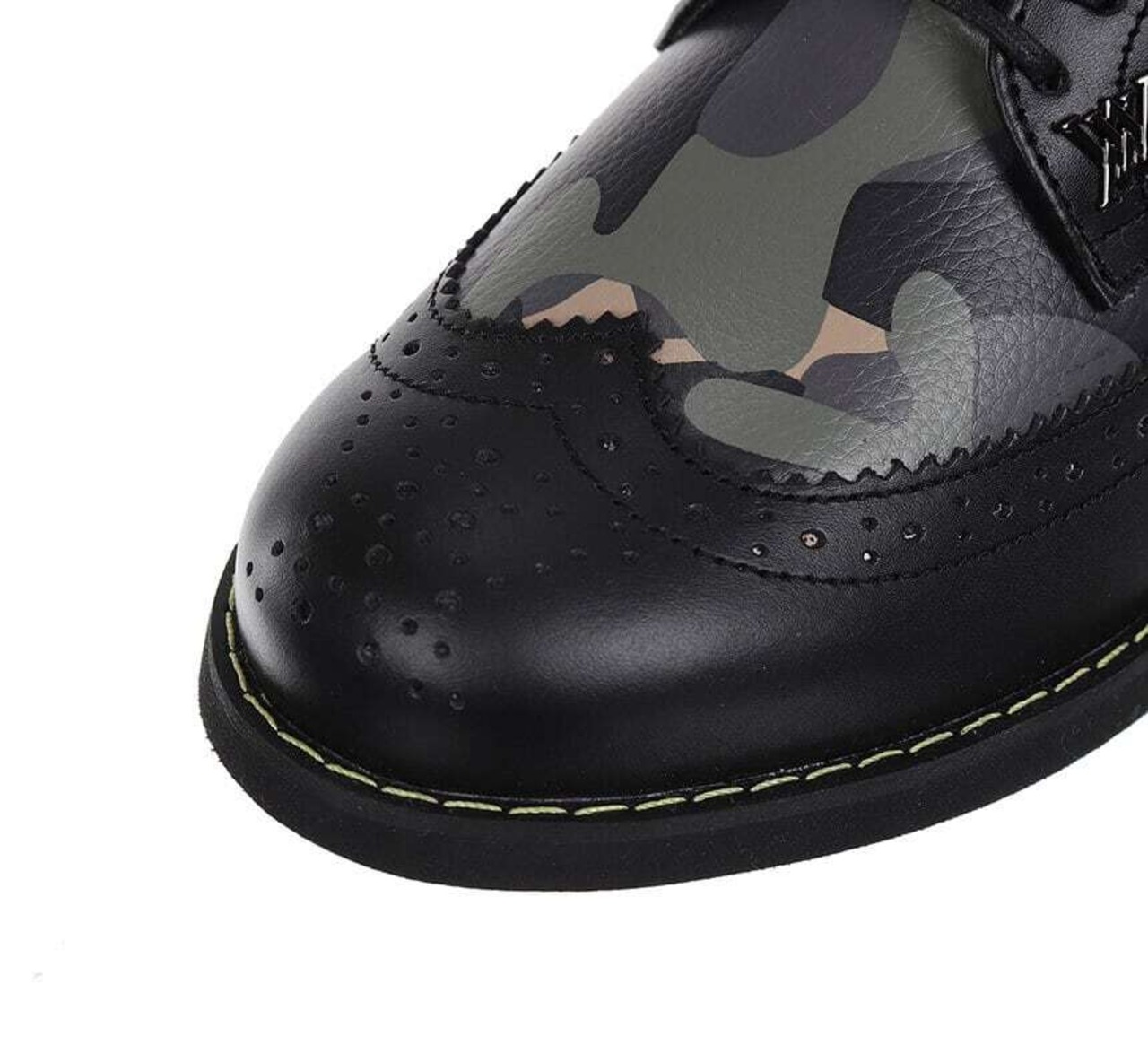 W Camo Wing Tip Brogue Shoes