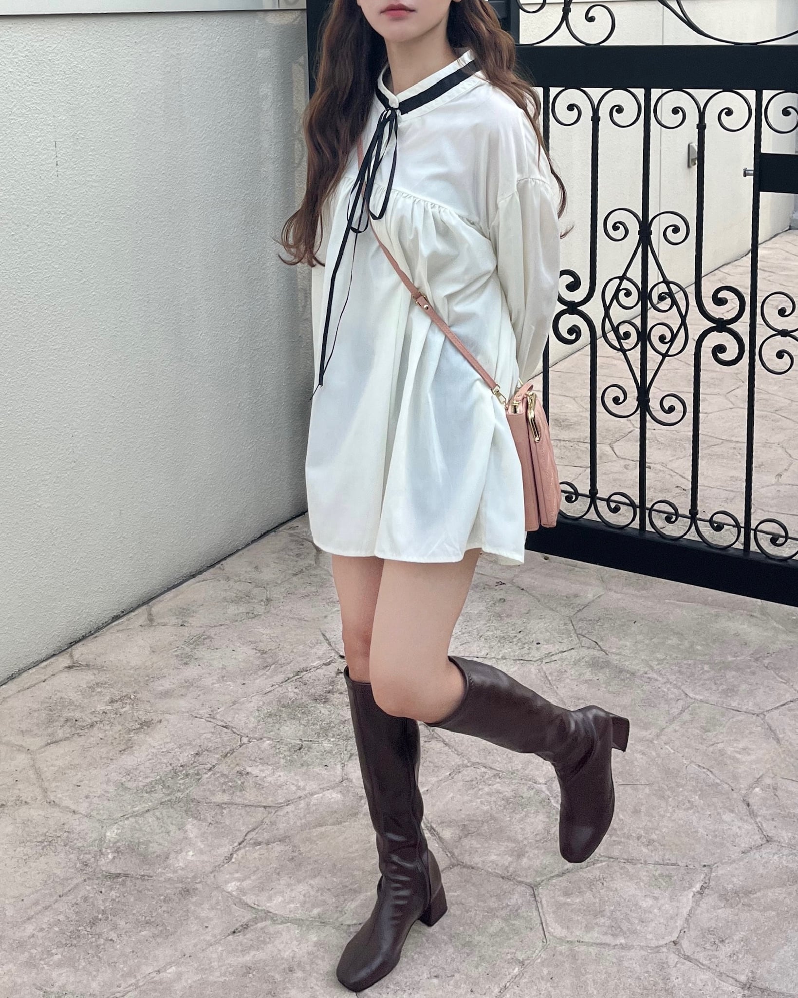 【新生活応援フェア】ribbon tie mini onepiece