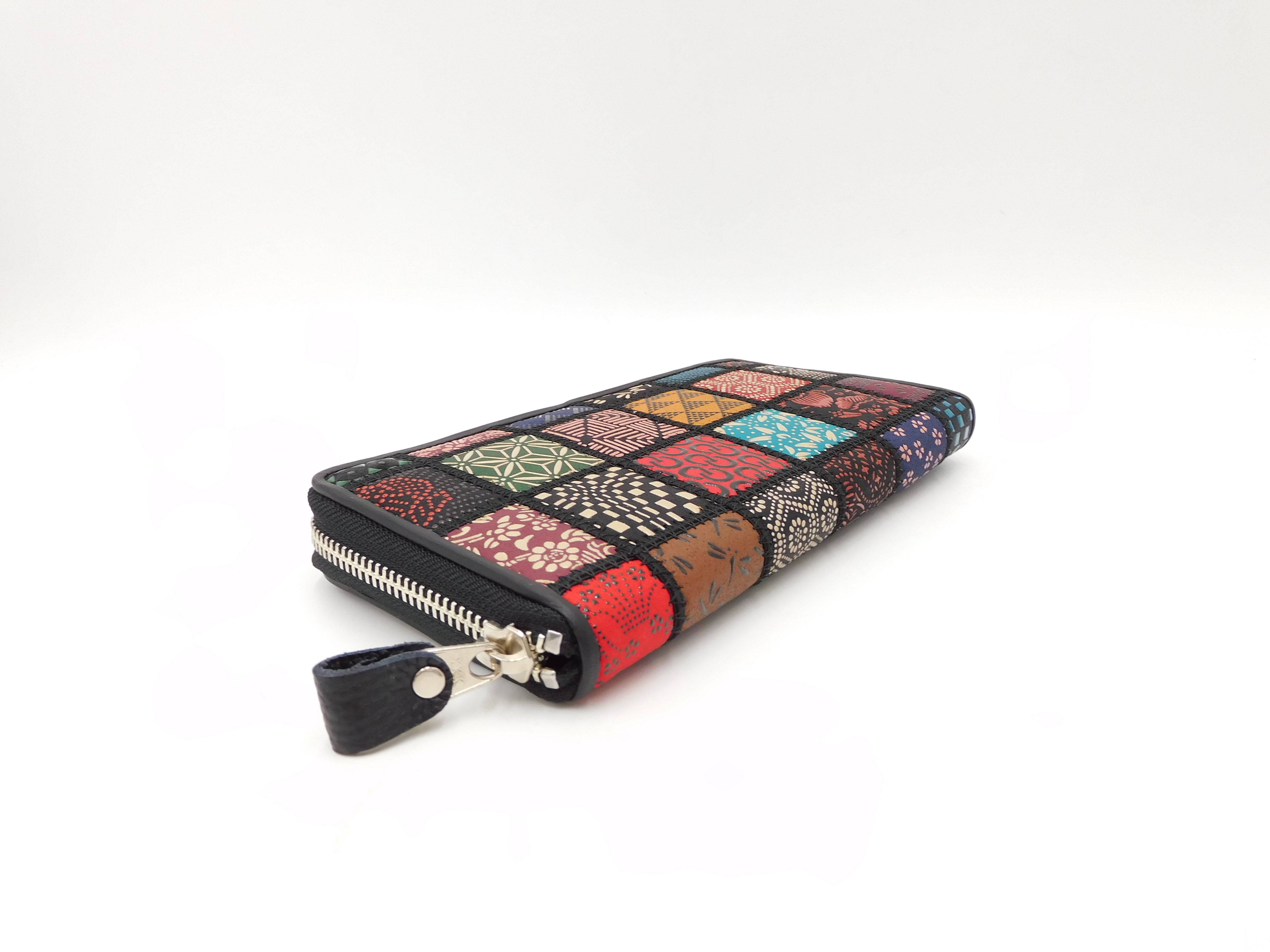 パッチワーク印傳 ラウンド長財布 マルチカラー | 浅草前川印傳｜公式