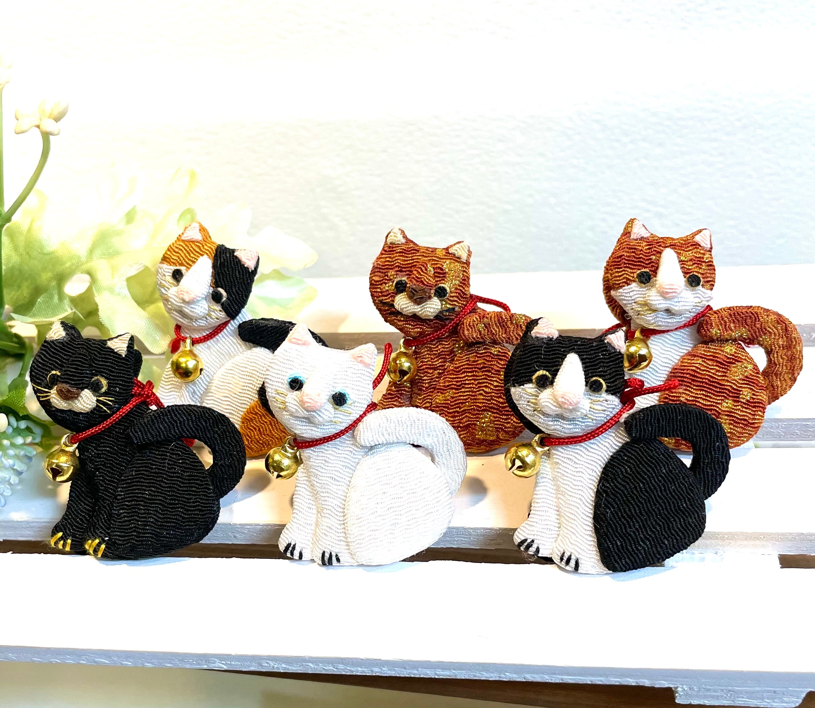 黒猫♡ちりめん根付ストラップ | 千座senkura