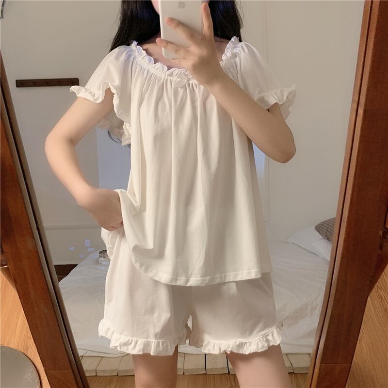 サブカル 服 地雷系 通販 オールインワン ツーピース ルームウェア パジャマ 甘め ロリィタ かわいい ガーリー フリル ゴシック ロリータ