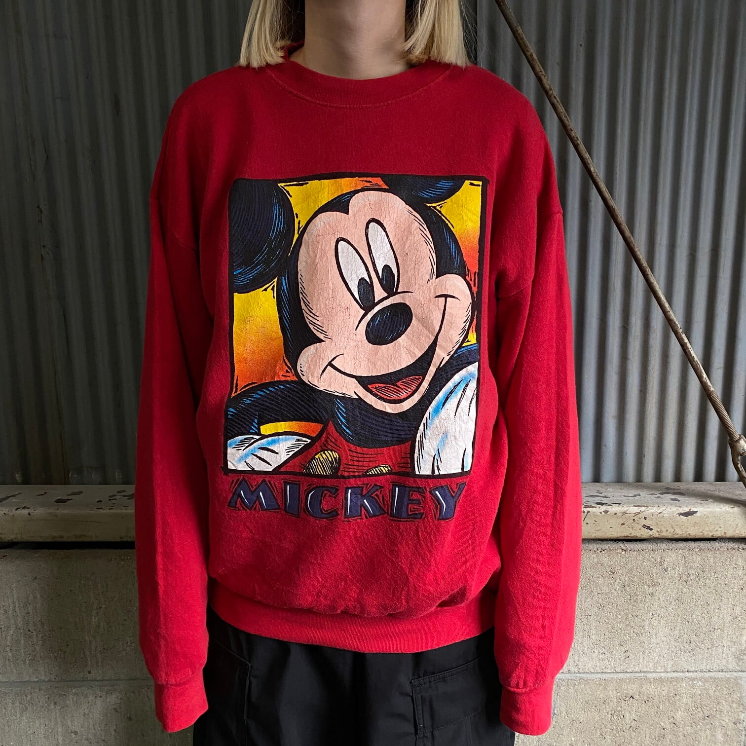 数量限定 80〜90s マウス ディズニーMickeyスウェット黒ブラックUSA製