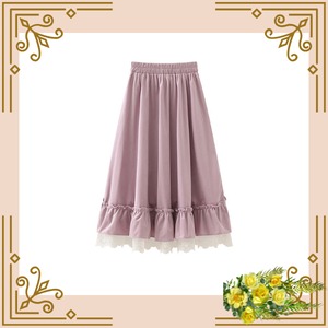♦アンティークラベンダーの多段フリルロングスカート♦ trnd043