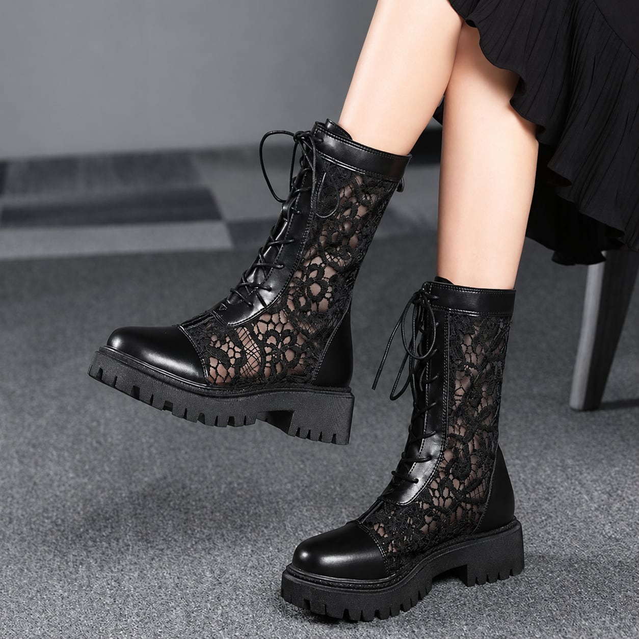 shee rlace short boots / l0731