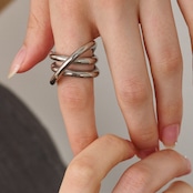 再入荷*stainless layered ring SR249