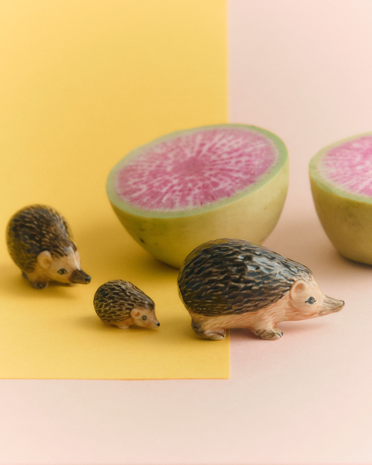 【ミニチュア陶器】 hedgehog~3匹セット~