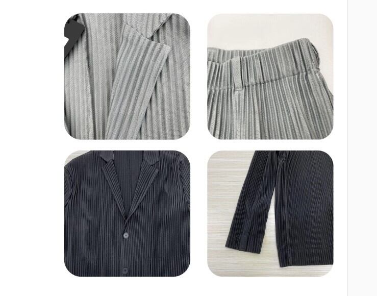 プリーツ ジャケット＋パンツ セットアップ | Korean unisex
