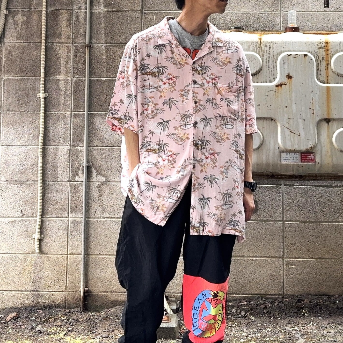 00S GEORGE Tropical Pattern Rayon Hawaiian Shirt【2XL】 | drop by